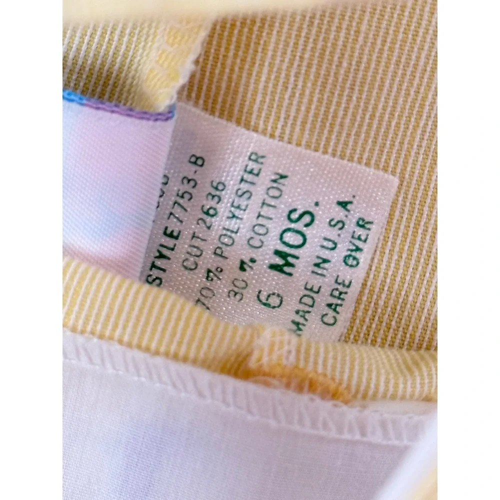 Toddle Tyke Vintage Yellow Corduroy Train Overalls Baby 6 Months Made in USA